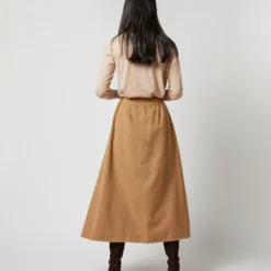Brooke Tie-Waist Skirt In Camel Hair Flannel 17 Brooke Tie-Waist Skirt In Camel Hair Flannel -Garbiera Sales Store S71413 1718