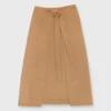 Brooke Tie-Waist Skirt In Camel Hair Flannel -Garbiera Sales Store S71413 97