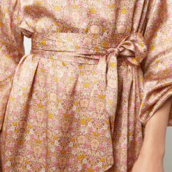 Aba Maxi Dress In Rose Moon Flower Liberty Fabric Silk -Garbiera Sales Store S71417 1026