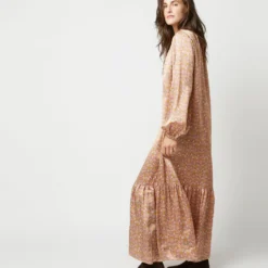 Aba Maxi Dress In Rose Moon Flower Liberty Fabric Silk -Garbiera Sales Store S71417 883