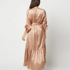 Aba Maxi Dress In Rose Moon Flower Liberty Fabric Silk -Garbiera Sales Store S71417 936