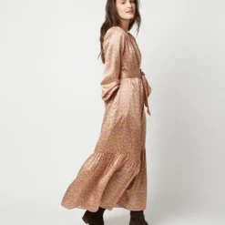 Aba Maxi Dress In Rose Moon Flower Liberty Fabric Silk -Garbiera Sales Store S71417 954