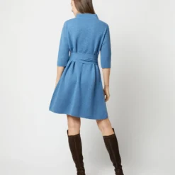 Felice Dress In Mid Heather Blue Merino Wool 11 Felice Dress In Mid Heather Blue Merino Wool -Garbiera Sales Store S71423 1701