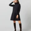 Fosette Dress In Navy Merino Wool -Garbiera Sales Store S71445 948