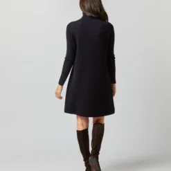 Fosette Dress In Navy Merino Wool -Garbiera Sales Store S71445 975