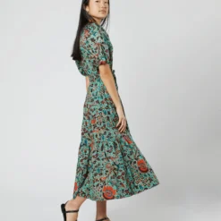 ULLA JOHNSON Olina Dress In Jade Trailing Lotus -Garbiera Sales Store S71605 20
