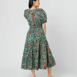 ULLA JOHNSON Olina Dress In Jade Trailing Lotus -Garbiera Sales Store S71605 24