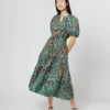 ULLA JOHNSON Olina Dress In Jade Trailing Lotus 2 ULLA JOHNSON Olina Dress In Jade Trailing Lotus -Garbiera Sales Store S71605 52
