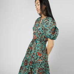 ULLA JOHNSON Olina Dress In Jade Trailing Lotus -Garbiera Sales Store S71605 89