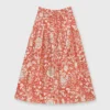 ULLA JOHNSON Fernanda Skirt In Orange Blossom Trailing Lotus -Garbiera Sales Store S71607 12