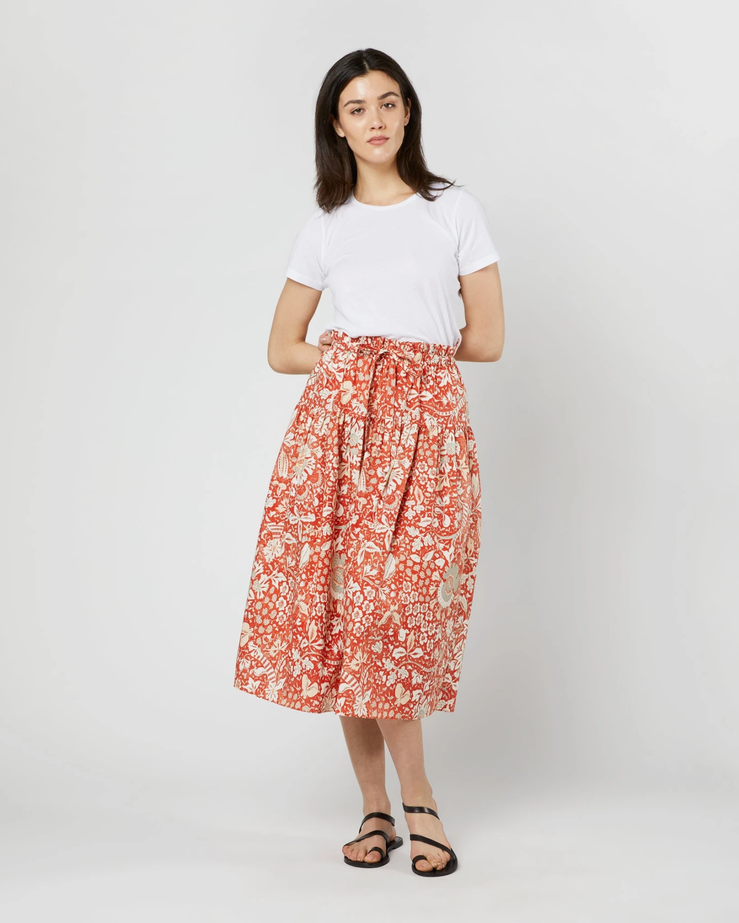 ULLA JOHNSON Fernanda Skirt In Orange Blossom Trailing Lotus 4 ULLA JOHNSON Fernanda Skirt In Orange Blossom Trailing Lotus - Image 2