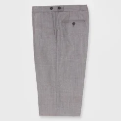 Pleated Dress Trouser In Brown Mix Sharkskin -Garbiera Sales Store S71686 82