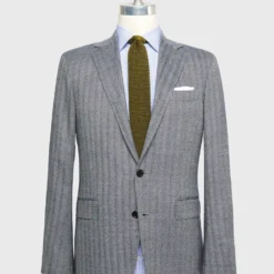 Kincaid No. 4 Jacket In Navy/Bone Escorial Herringbone