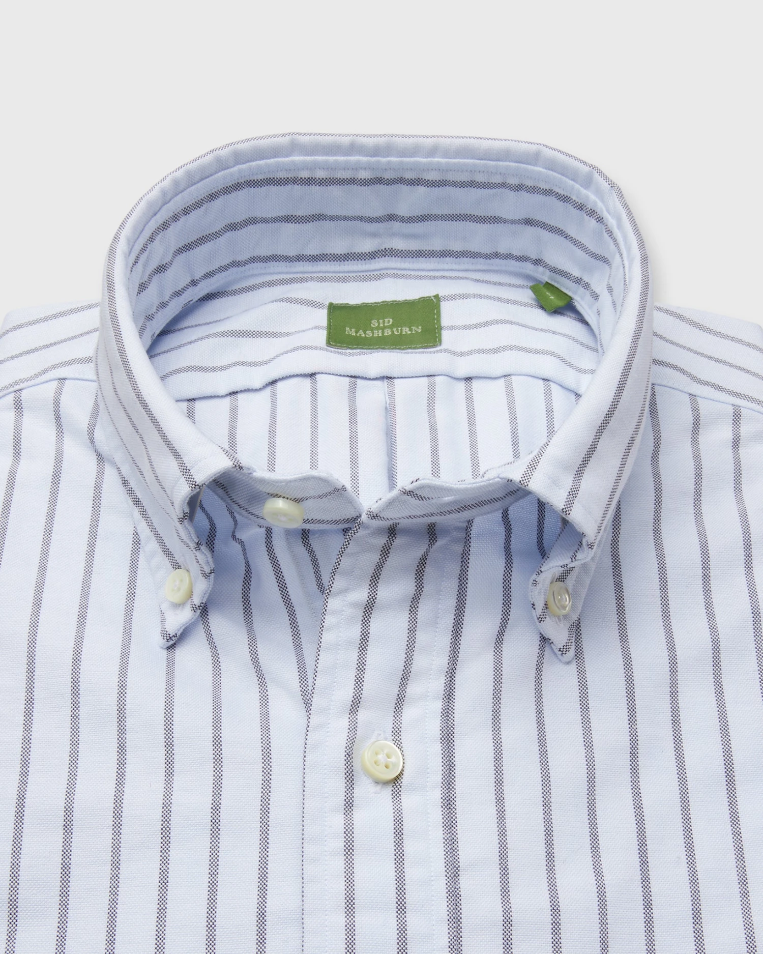 Button-Down Sport Shirt In Sky/Navy Stripe Oxford 4 Button-Down Sport Shirt In Sky/Navy Stripe Oxford - Image 2