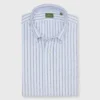 Button-Down Sport Shirt In Sky/Navy Stripe Oxford -Garbiera Sales Store S71721 8