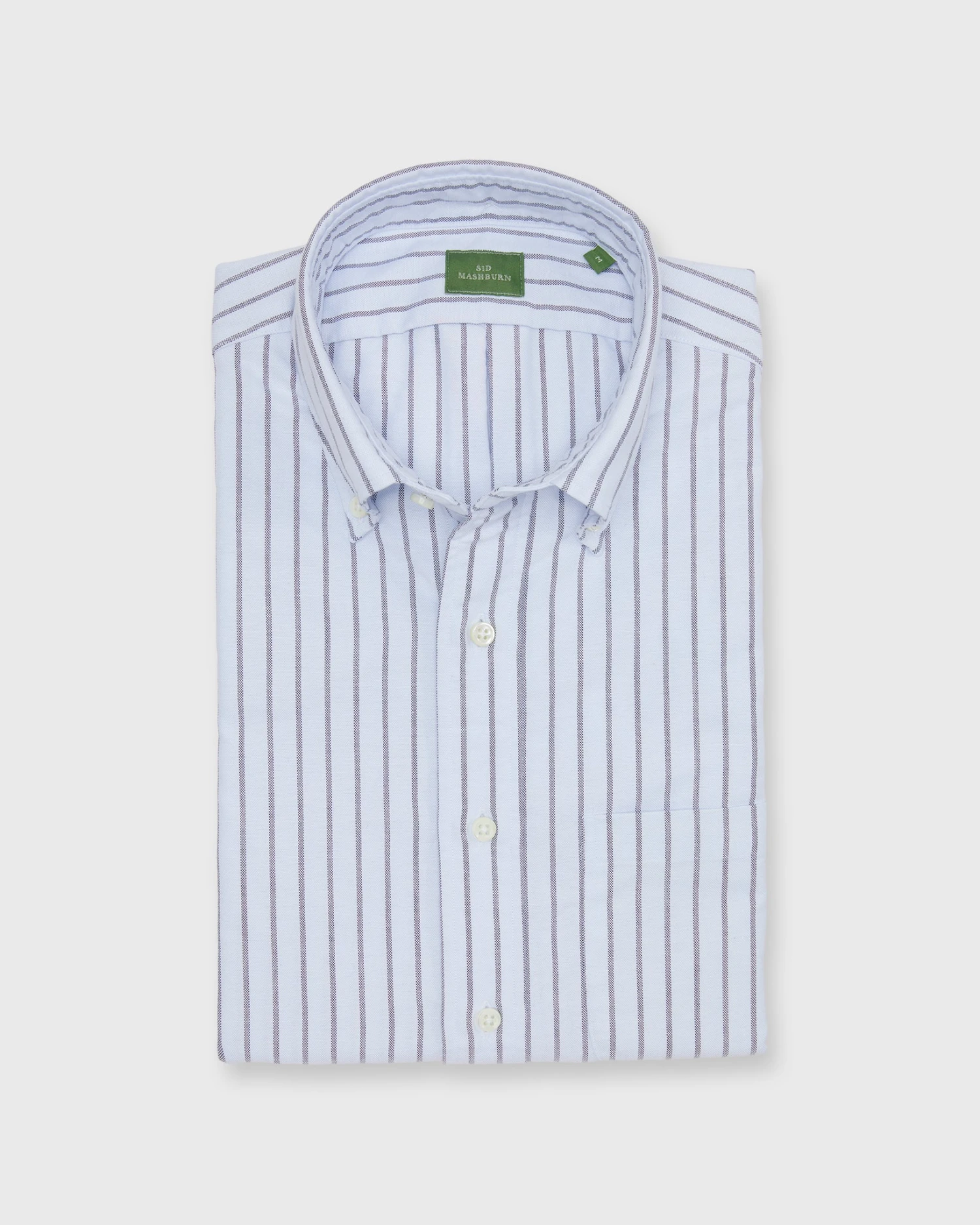Button-Down Sport Shirt In Sky/Navy Stripe Oxford 3 Button-Down Sport Shirt In Sky/Navy Stripe Oxford