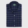 Spread Collar Sport Shirt In Navy/Olive Plaid Flannel 2 Spread Collar Sport Shirt In Navy/Olive Plaid Flannel -Garbiera Sales Store S71723 12