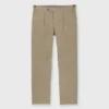 Garment-Dyed Pleated Sport Trouser In Mushroom Lightweight Twill 1 Garment-Dyed Pleated Sport Trouser In Mushroom Lightweight Twill -Garbiera Sales Store S71756 21