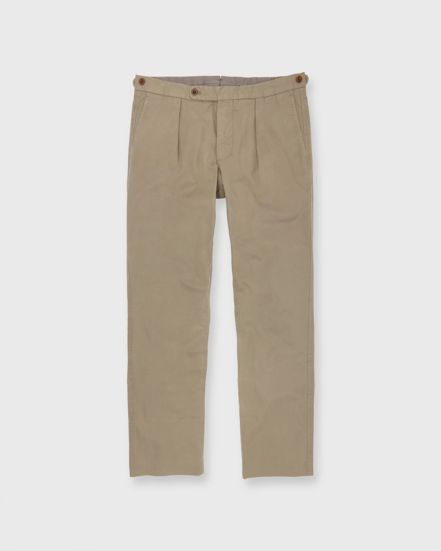 Garment-Dyed Pleated Sport Trouser In Mushroom Lightweight Twill 3 Garment-Dyed Pleated Sport Trouser In Mushroom Lightweight Twill
