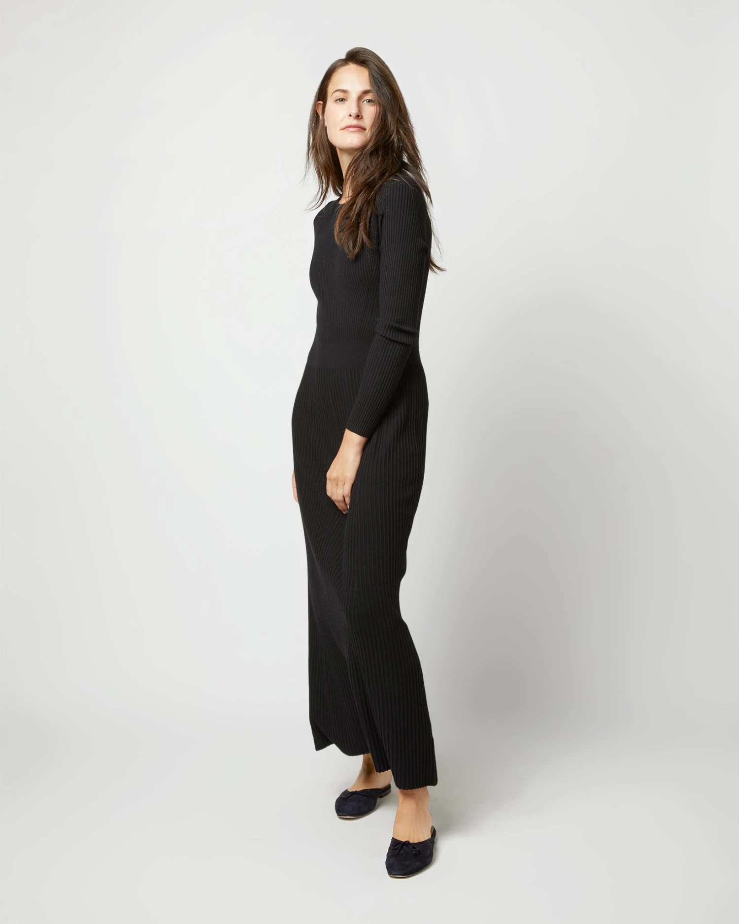 Adeline Crewneck Dress In Black Techno Yarn 6 Adeline Crewneck Dress In Black Techno Yarn - Image 4