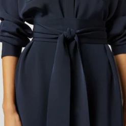 Hannah Dress In Navy Silk Crepe De Chine -Garbiera Sales Store S71903 852