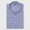 Button-Down Sport Shirt In Blue Gingham Poplin 2 Button-Down Sport Shirt In Blue Gingham Poplin -Garbiera Sales Store S72068 187