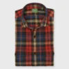 Band-Hem Work Shirt In Red/Khaki/Blue Plaid Brushed Twill 1 Band-Hem Work Shirt In Red/Khaki/Blue Plaid Brushed Twill -Garbiera Sales Store S72069 111