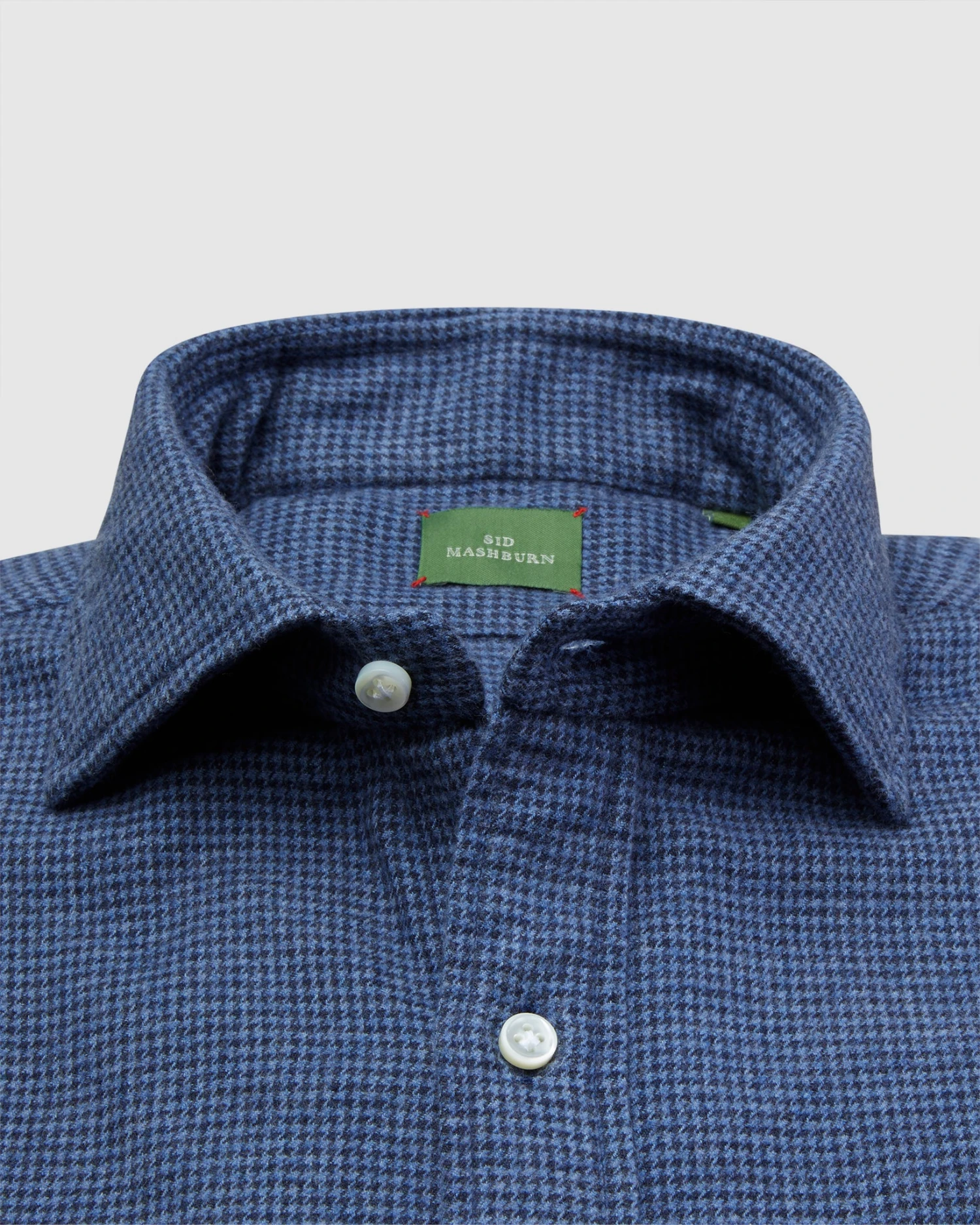 Otto Handmade Sport Shirt In Slate/Navy Brushed Houndstooth Flannel 4 Otto Handmade Sport Shirt In Slate/Navy Brushed Houndstooth Flannel - Image 2