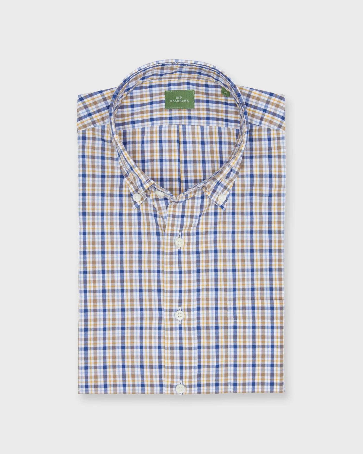 Button-Down Sport Shirt In Blue/Scotch Check Poplin 3 Button-Down Sport Shirt In Blue/Scotch Check Poplin
