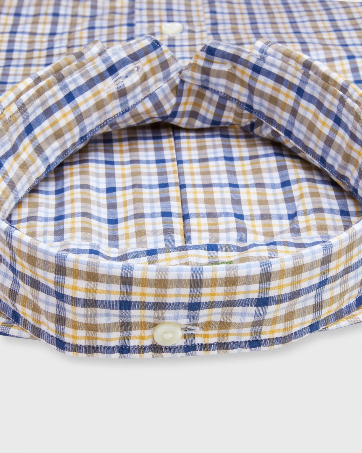 Button-Down Sport Shirt In Blue/Scotch Check Poplin 5 Button-Down Sport Shirt In Blue/Scotch Check Poplin - Image 3