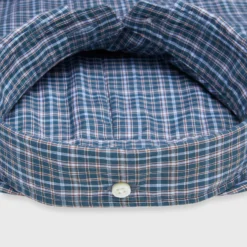 Button-Down Sport Shirt In Hunter/Sky/Brown Check Poplin -Garbiera Sales Store S72077 349