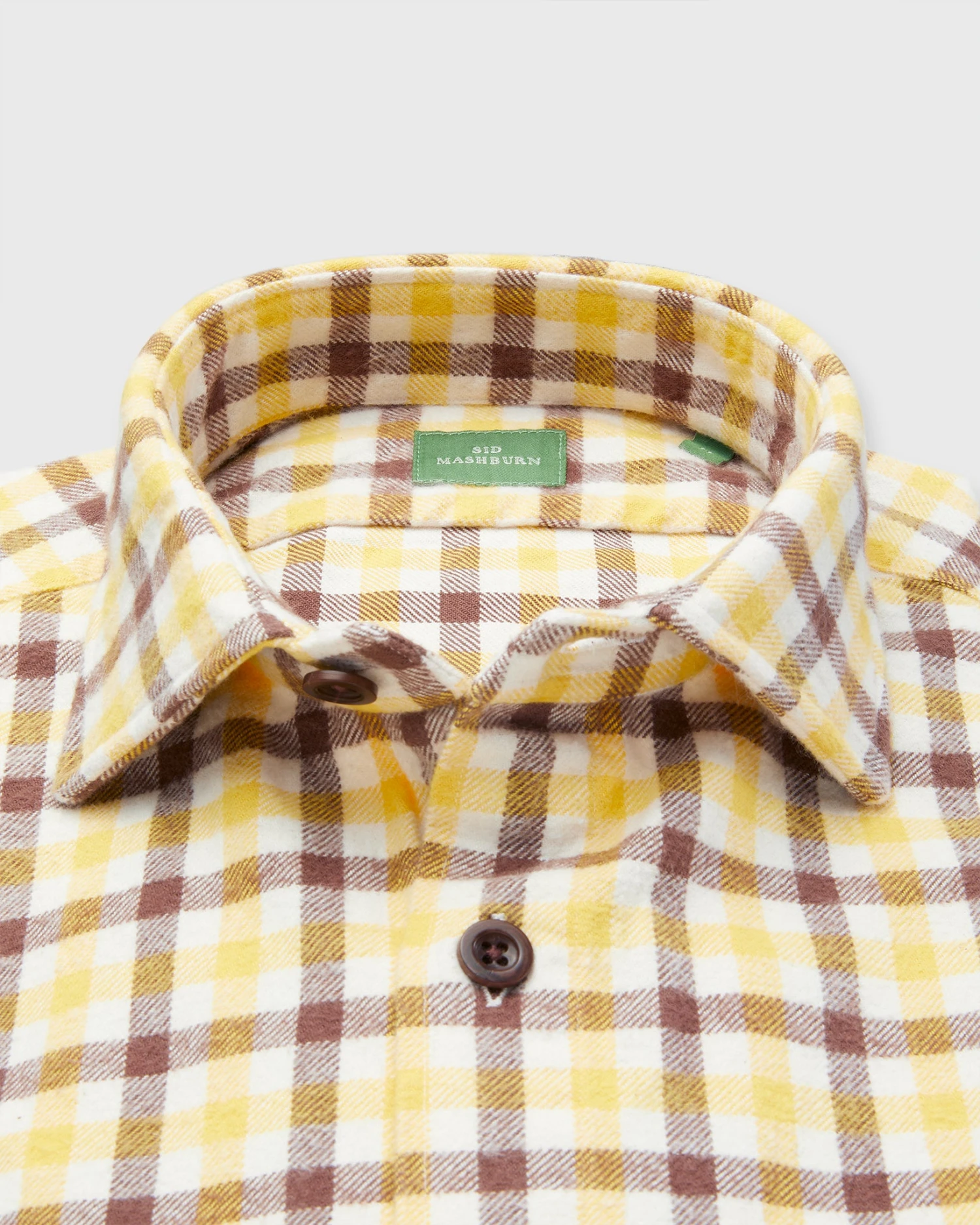 Band-Hem Work Shirt In Bone/Yellow/Brown Tattersall Brushed Twill 4 Band-Hem Work Shirt In Bone/Yellow/Brown Tattersall Brushed Twill - Image 3