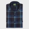 Band-Hem Work Shirt In Blue/Glacier/Olive Plaid Brushed Twill -Garbiera Sales Store S72079 27
