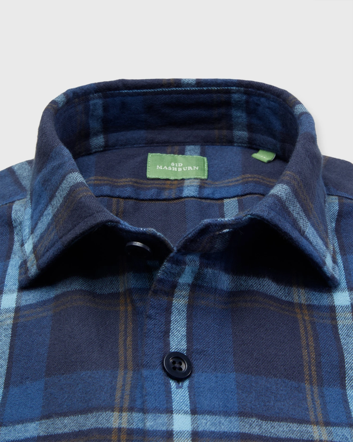 Band-Hem Work Shirt In Blue/Glacier/Olive Plaid Brushed Twill 4 Band-Hem Work Shirt In Blue/Glacier/Olive Plaid Brushed Twill - Image 2