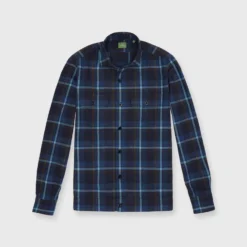 Band-Hem Work Shirt In Blue/Glacier/Olive Plaid Brushed Twill 7 Band-Hem Work Shirt In Blue/Glacier/Olive Plaid Brushed Twill -Garbiera Sales Store S72079 48