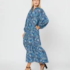 Isla Shirtdress In Blue Multi Felda Liberty Fabric Silk 15 Isla Shirtdress In Blue Multi Felda Liberty Fabric Silk -Garbiera Sales Store S72086 1582