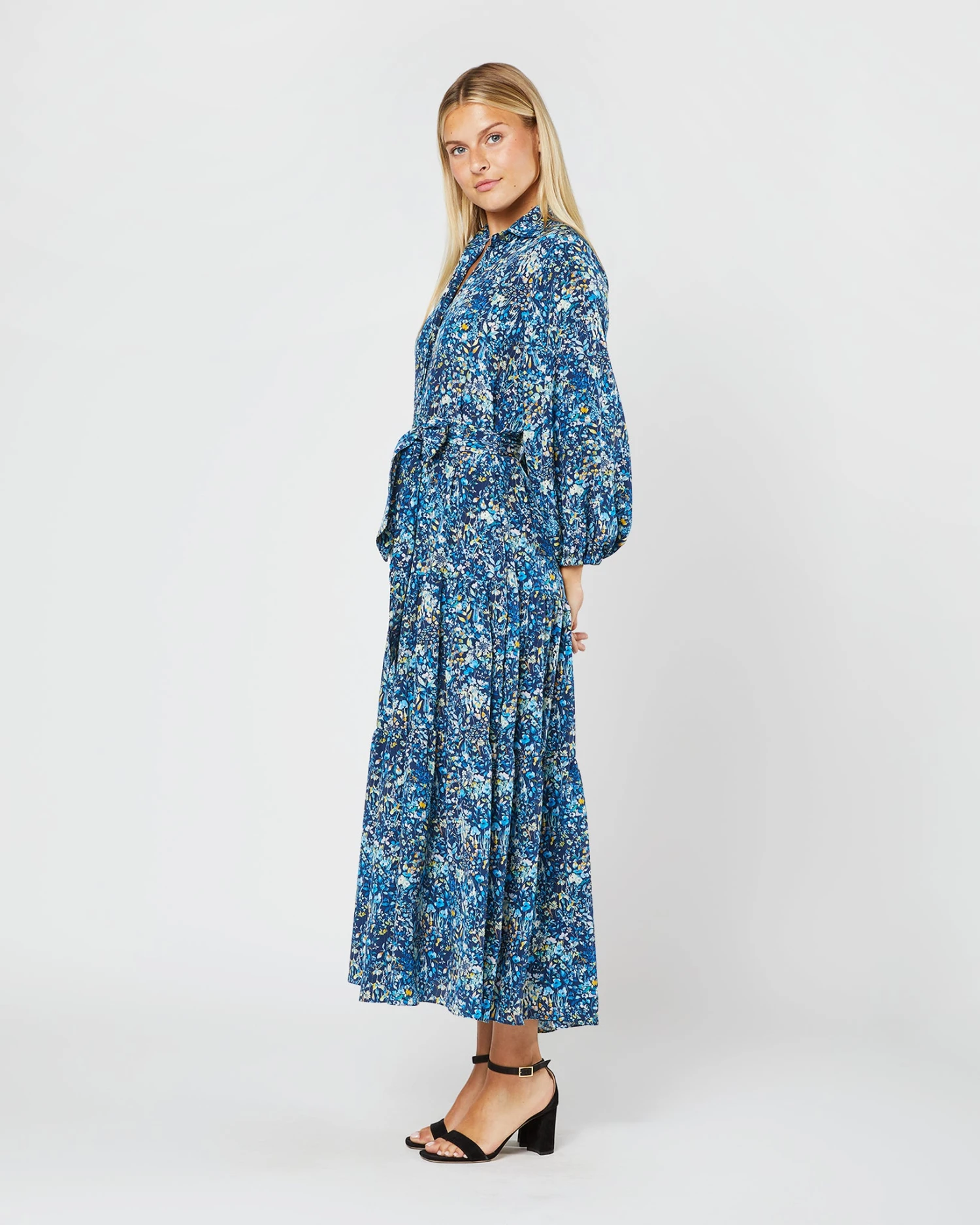 Isla Shirtdress In Blue Multi Felda Liberty Fabric Silk 6 Isla Shirtdress In Blue Multi Felda Liberty Fabric Silk - Image 4