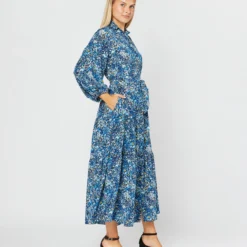 Isla Shirtdress In Blue Multi Felda Liberty Fabric Silk 18 Isla Shirtdress In Blue Multi Felda Liberty Fabric Silk -Garbiera Sales Store S72086 1617