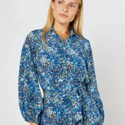 Isla Shirtdress In Blue Multi Felda Liberty Fabric Silk 20 Isla Shirtdress In Blue Multi Felda Liberty Fabric Silk -Garbiera Sales Store S72086 1655