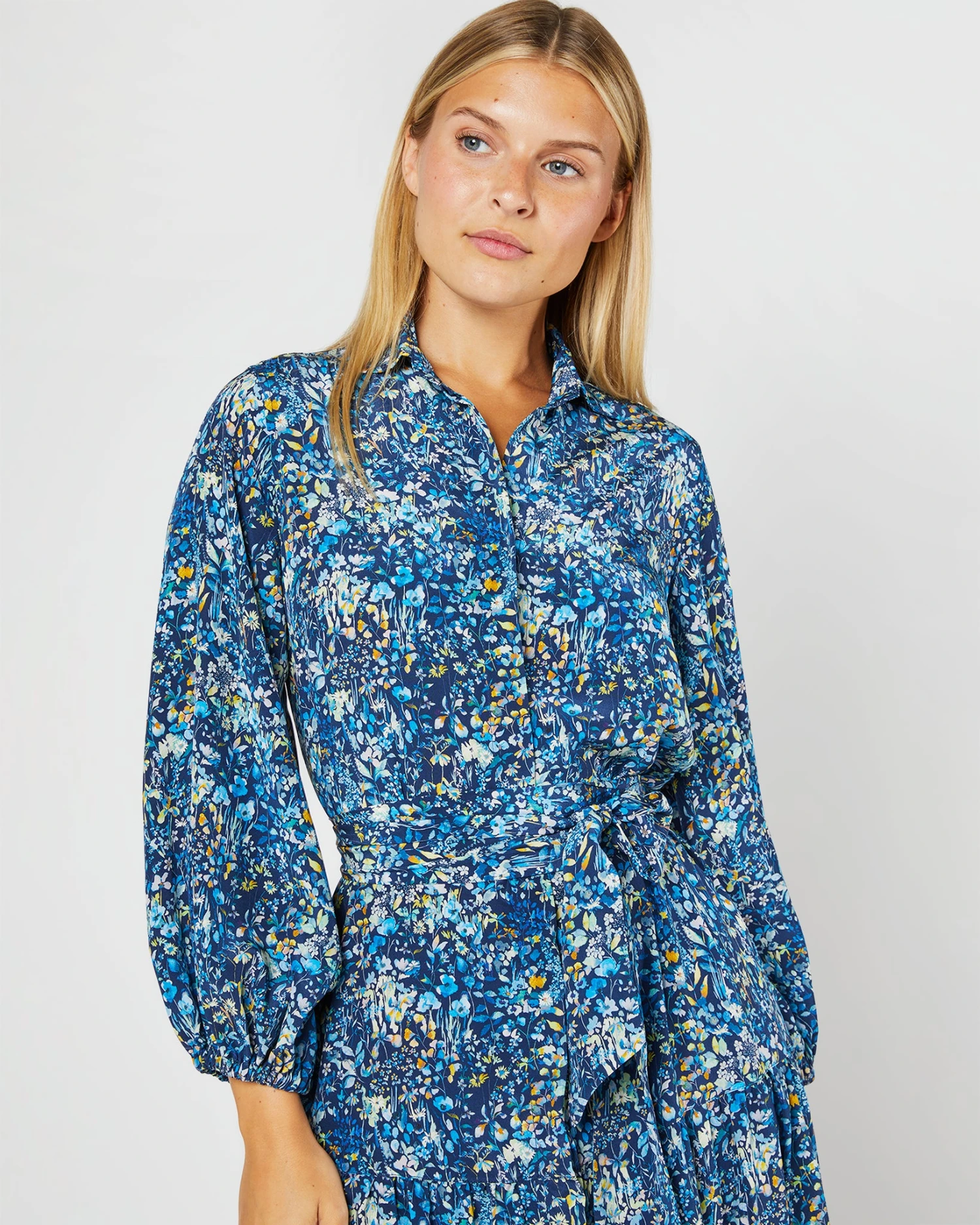 Isla Shirtdress In Blue Multi Felda Liberty Fabric Silk 10 Isla Shirtdress In Blue Multi Felda Liberty Fabric Silk - Image 8