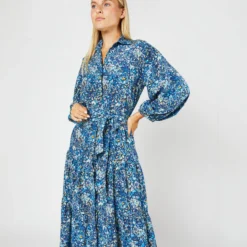 Isla Shirtdress In Blue Multi Felda Liberty Fabric Silk 21 Isla Shirtdress In Blue Multi Felda Liberty Fabric Silk -Garbiera Sales Store S72086 1665