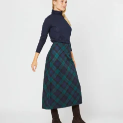 Marina Side-Zip Skirt In Blackwatch Tartan Stretch Wool 13 Marina Side-Zip Skirt In Blackwatch Tartan Stretch Wool -Garbiera Sales Store S72087 2225