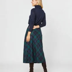 Marina Side-Zip Skirt In Blackwatch Tartan Stretch Wool 15 Marina Side-Zip Skirt In Blackwatch Tartan Stretch Wool -Garbiera Sales Store S72087 2286