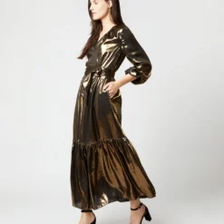 Aba Maxi Dress In Gold Lamé -Garbiera Sales Store S72089 464