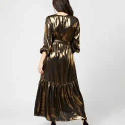 Aba Maxi Dress In Gold Lamé -Garbiera Sales Store S72089 479