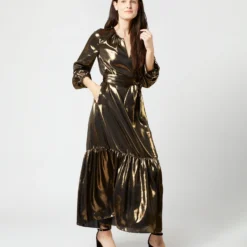 Aba Maxi Dress In Gold Lamé -Garbiera Sales Store S72089 510