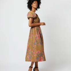 ULLA JOHNSON Cecile Dress In Bamboo Bam 14 ULLA JOHNSON Cecile Dress In Bamboo Bam -Garbiera Sales Store S72102 412