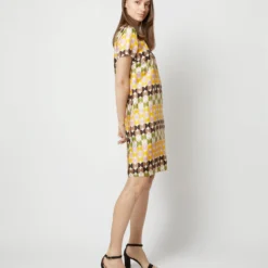 Mini Swing Dress In Mezzaluna Chocolate Twill Silk -Garbiera Sales Store S72131 197