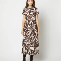 Sporty Swing Dress In Watermarble Jersey