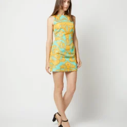 TGIF Dress In Va-Va Turquoise Faille -Garbiera Sales Store S72136 281